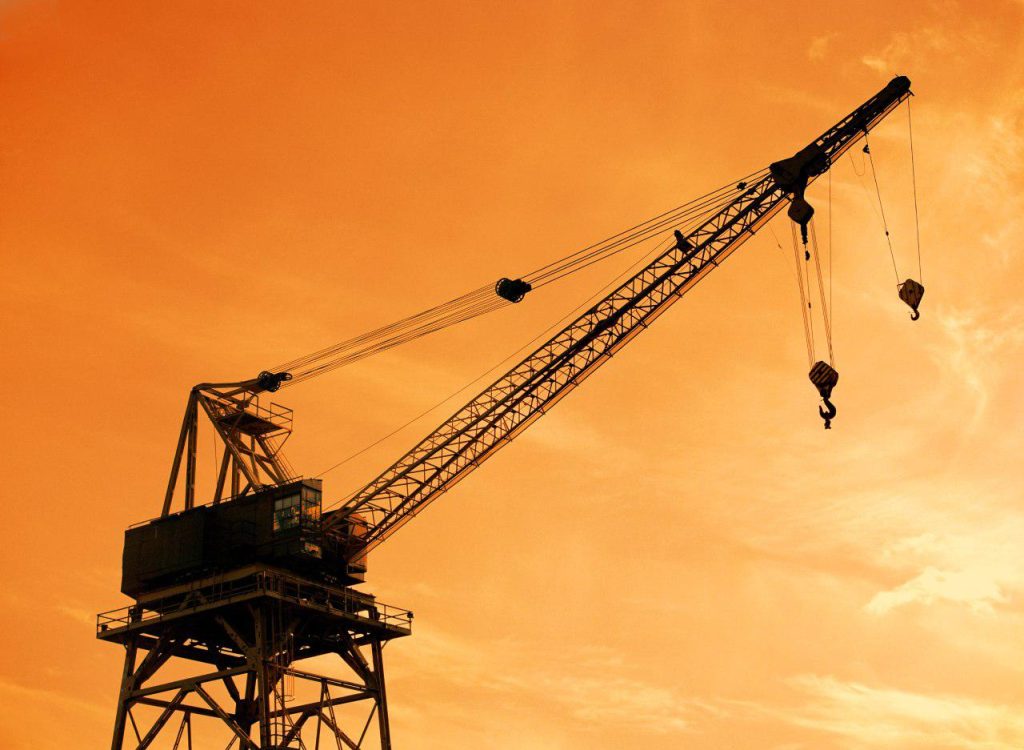 crane-in-the-sunset جرثقیل در غروب